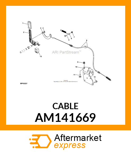 CABLE, DIFFERENTIAL LOCK (XUV) AM141669