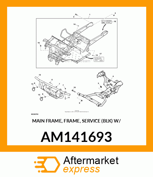 MAIN FRAME, FRAME, SERVICE (BLK) W/ AM141693