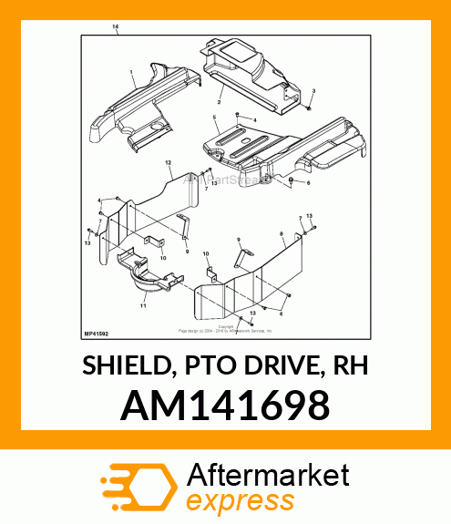 SHIELD, PTO DRIVE, RH AM141698