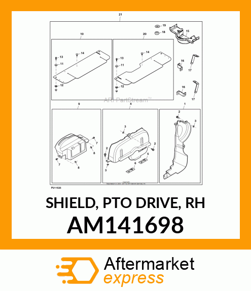 SHIELD, PTO DRIVE, RH AM141698