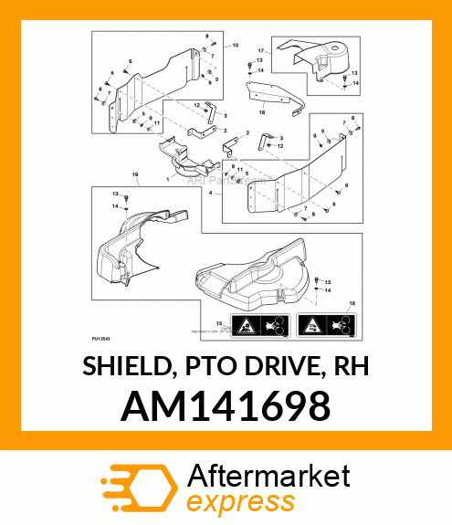 SHIELD, PTO DRIVE, RH AM141698