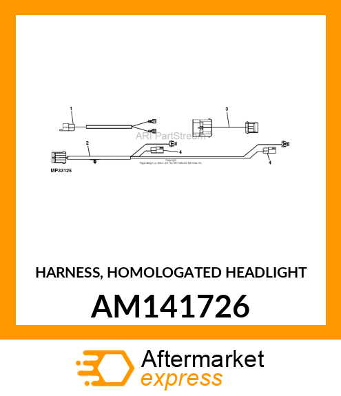 HARNESS, HOMOLOGATED HEADLIGHT AM141726