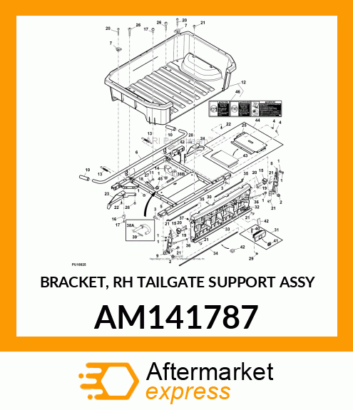 BRACKET, RH TAILGATE SUPPORT ASSY AM141787