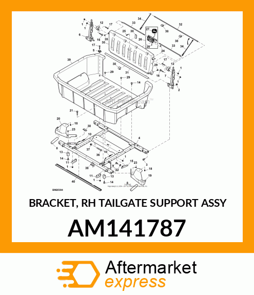 BRACKET, RH TAILGATE SUPPORT ASSY AM141787