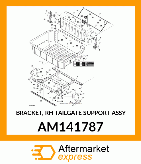 BRACKET, RH TAILGATE SUPPORT ASSY AM141787