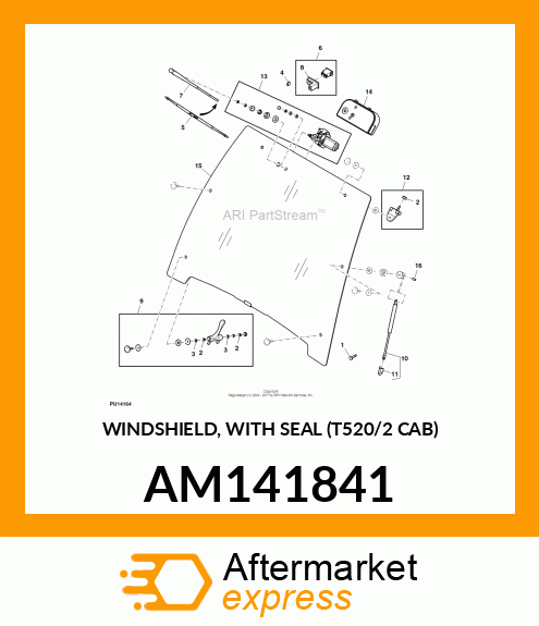 WINDSHIELD, WITH SEAL (T520/2 CAB) AM141841