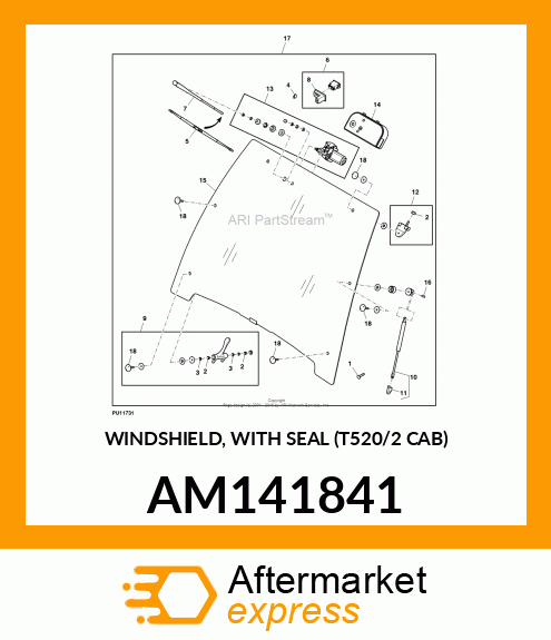 WINDSHIELD, WITH SEAL (T520/2 CAB) AM141841