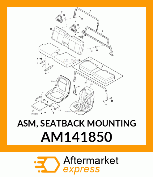 ASM, SEATBACK MOUNTING AM141850