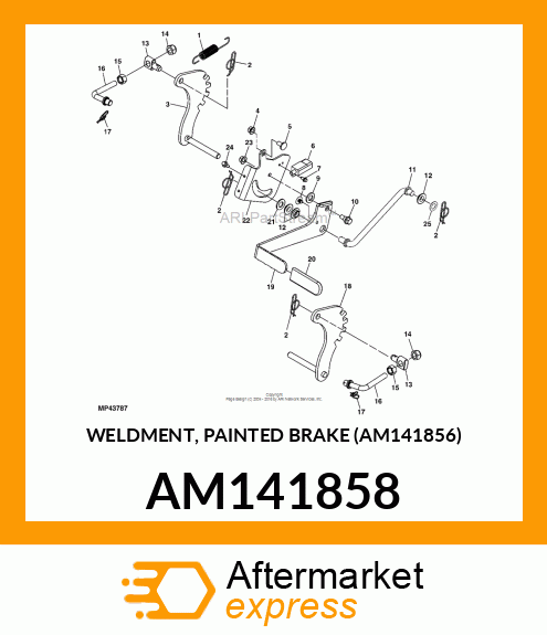 WELDMENT, PAINTED BRAKE (AM141856) AM141858