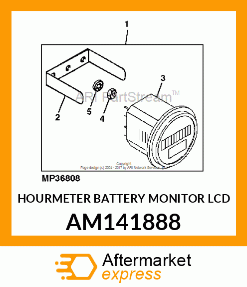 HOURMETER BATTERY MONITOR LCD AM141888