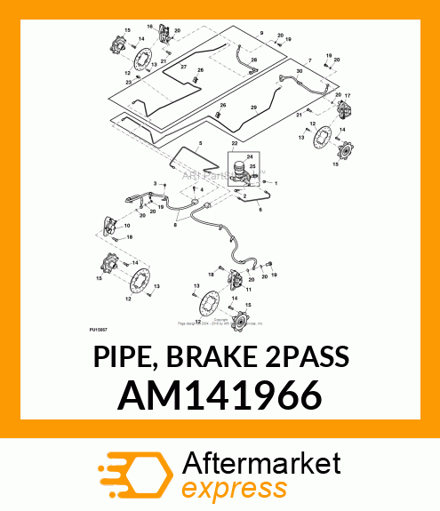 PIPE, BRAKE 2PASS AM141966