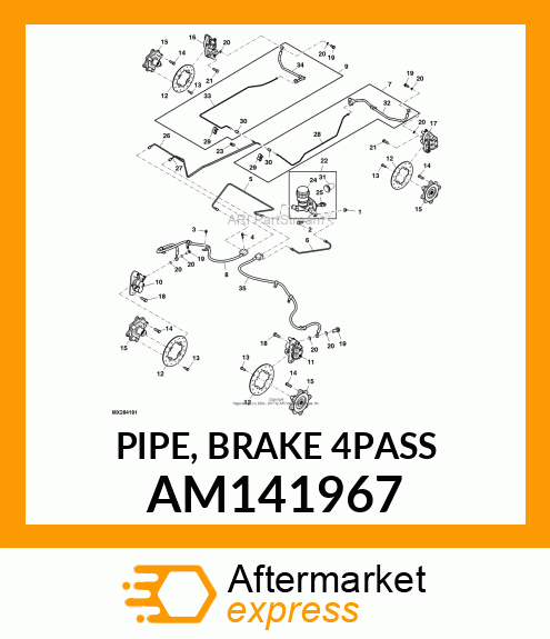 PIPE, BRAKE 4PASS AM141967