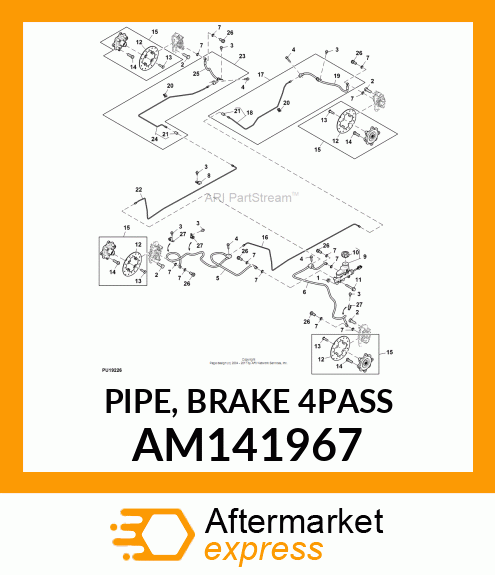 PIPE, BRAKE 4PASS AM141967