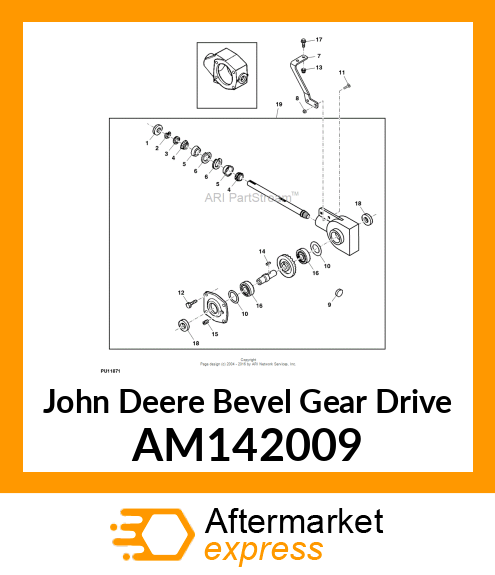 BEVEL GEAR DRIVE, GEARBOX, AUGER 2 AM142009