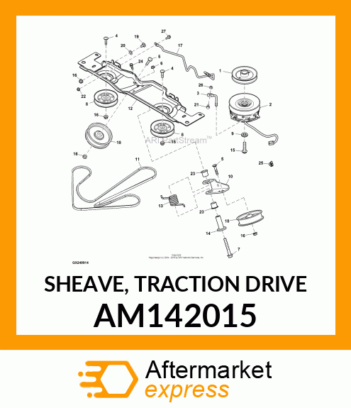 SHEAVE, TRACTION DRIVE AM142015