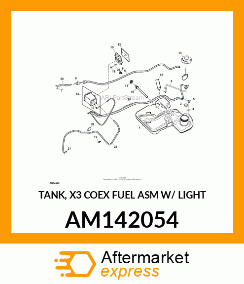 TANK, X3 COEX FUEL ASM W/ LIGHT AM142054