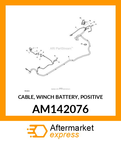 CABLE, WINCH BATTERY, POSITIVE AM142076