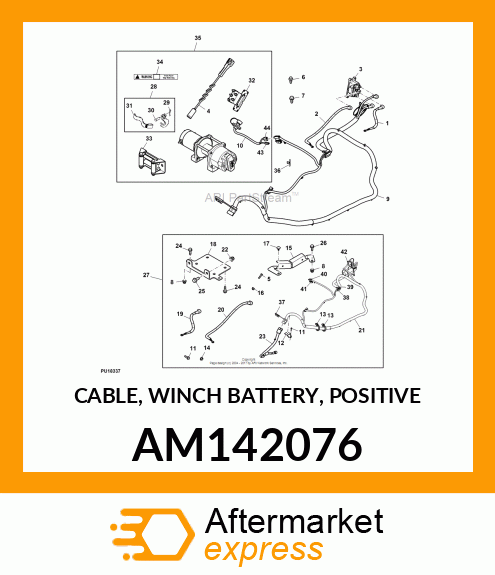 CABLE, WINCH BATTERY, POSITIVE AM142076