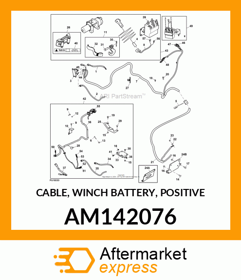 CABLE, WINCH BATTERY, POSITIVE AM142076