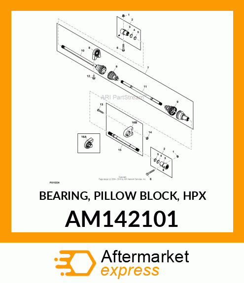 BEARING, PILLOW BLOCK, HPX AM142101