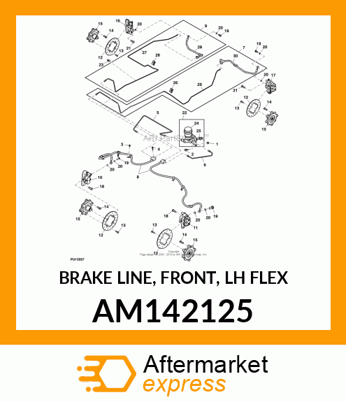 BRAKE LINE, FRONT, LH FLEX AM142125