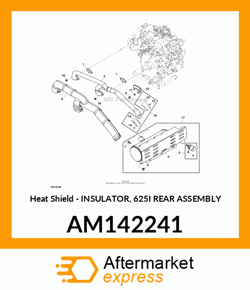 Heat Shield - INSULATOR, 625I REAR ASSEMBLY AM142241