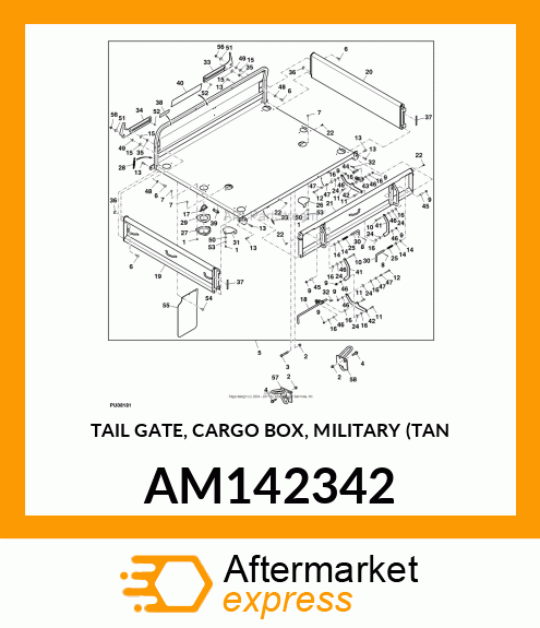 TAIL GATE, CARGO BOX, MILITARY TAN AM142342