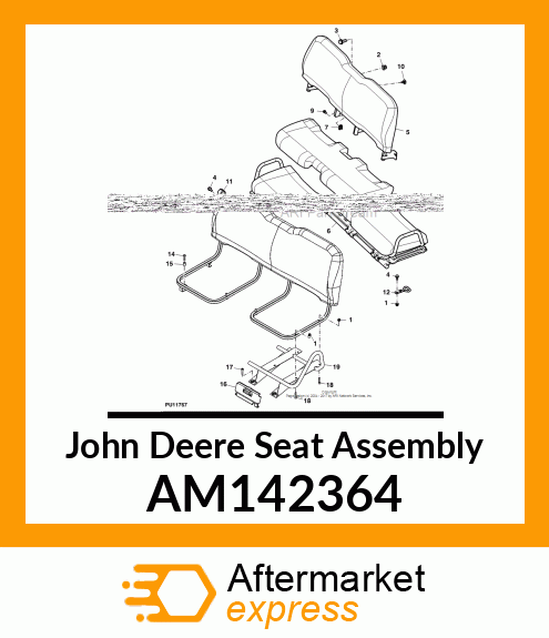 SEAT, BACK ASSY, BENCH (BLACK) AM142364