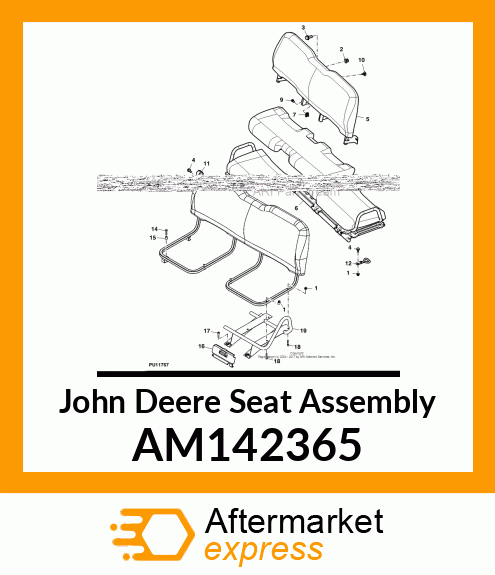 SEAT, BOTTOM ASSY, BENCH (BLACK) AM142365