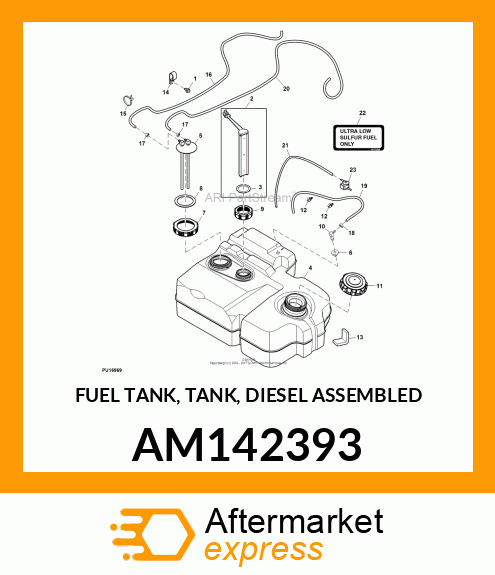 FUEL TANK, TANK, DIESEL ASSEMBLED AM142393