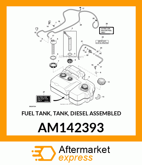 FUEL TANK, TANK, DIESEL ASSEMBLED AM142393