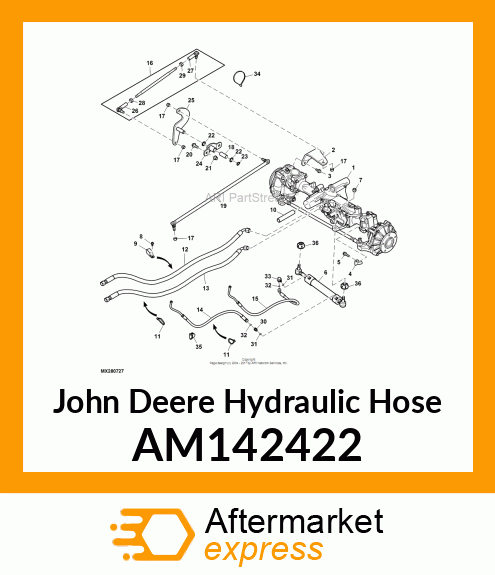 HYD. HOSE, RIGHT TURN, 4WD AM142422