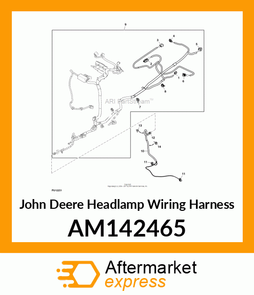 HARNESS, X700 HEADLIGHT DOMESTIC AM142465