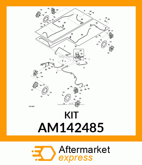 BRAKE KIT, KIT, BRAKE PARTS RR AM142485