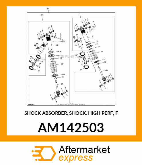 SHOCK ABSORBER, SHOCK, HIGH PERF, F AM142503