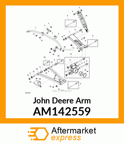 ARM, CTRL ARM, RH, REAR, LOWER, ASS AM142559