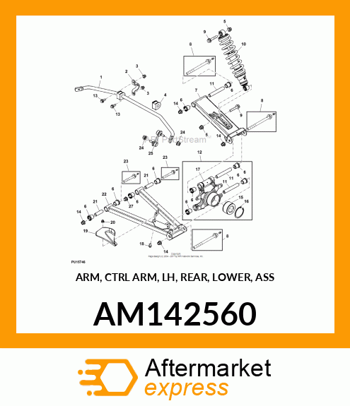 ARM, CTRL ARM, LH, REAR, LOWER, ASS AM142560