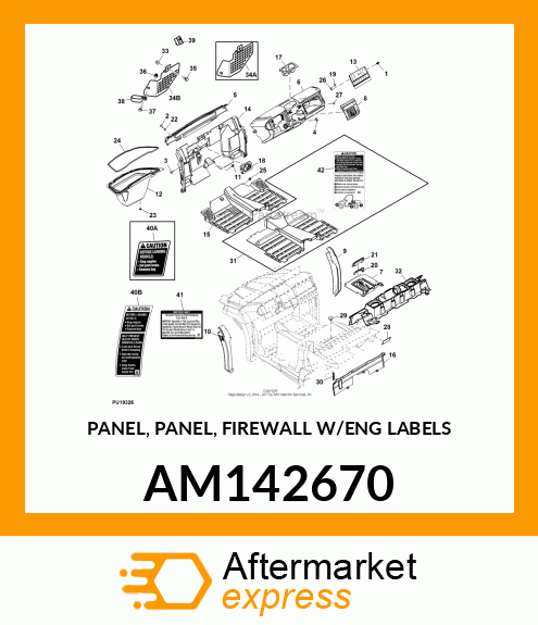 PANEL, PANEL, FIREWALL W/ENG LABELS AM142670