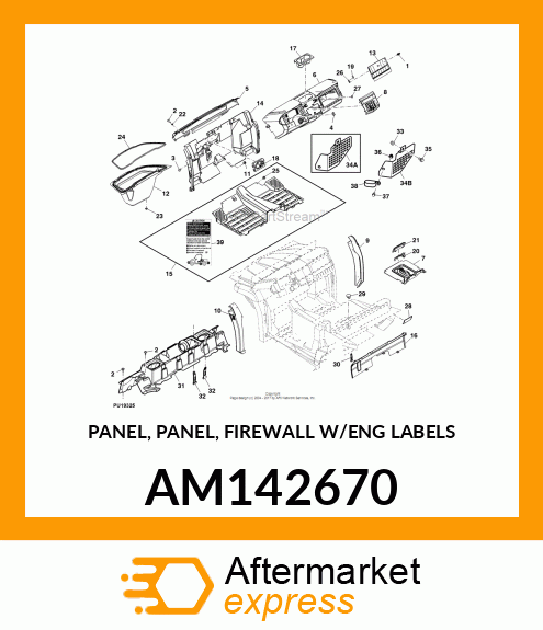 PANEL, PANEL, FIREWALL W/ENG LABELS AM142670