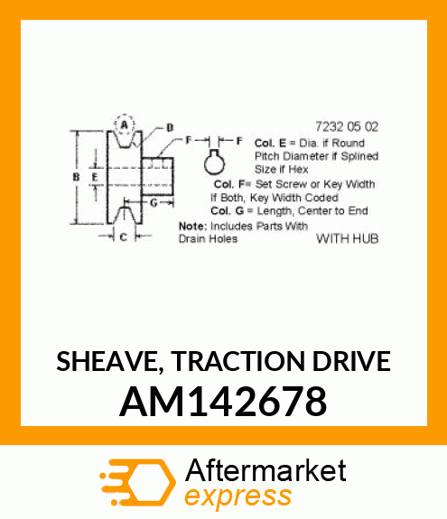 SHEAVE, TRACTION DRIVE AM142678