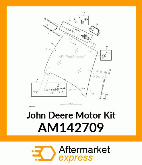 MOTOR KIT, KIT, WIPER MOTOR DELUXE AM142709