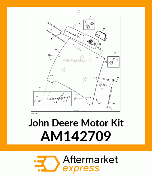 MOTOR KIT, KIT, WIPER MOTOR DELUXE AM142709