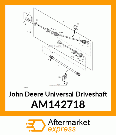 DRIVESHAFT, ISOLATED BEARING, 4PASS AM142718