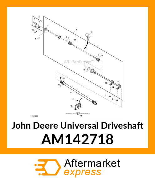 DRIVESHAFT, ISOLATED BEARING, 4PASS AM142718