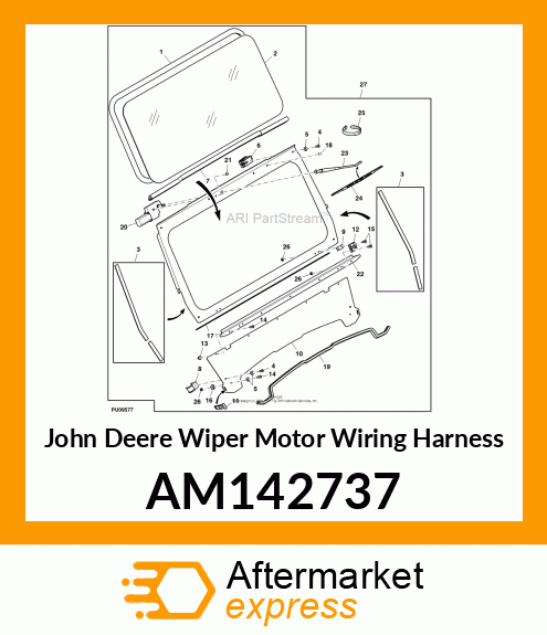 WIPER MOTOR WIRING HARNESS, HARNESS AM142737