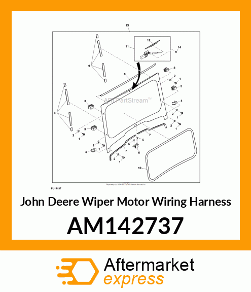 WIPER MOTOR WIRING HARNESS, HARNESS AM142737