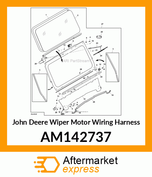 WIPER MOTOR WIRING HARNESS, HARNESS AM142737