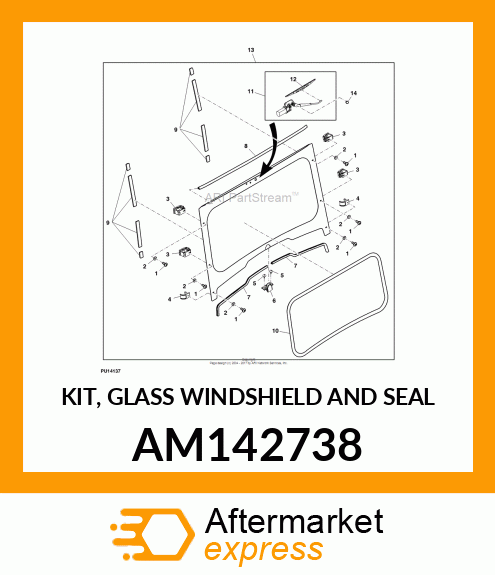 KIT, GLASS WINDSHIELD AND SEAL AM142738