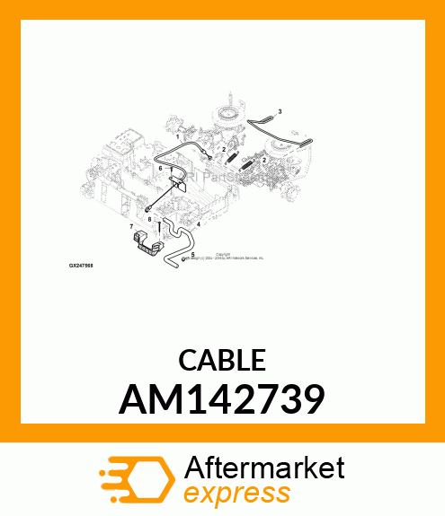 CABLE ASSEMBLY, PARK BRAKE AM142739