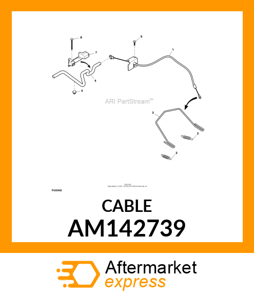 CABLE ASSEMBLY, PARK BRAKE AM142739